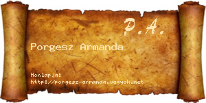 Porgesz Armanda névjegykártya